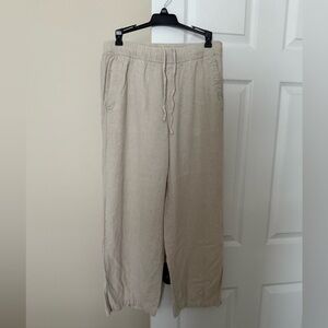Old Navy linen blend wide leg Khaki pants